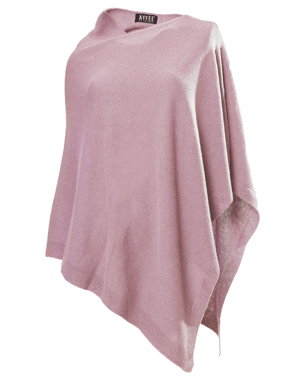 PONCHO MAGLIA, T.U., 10%CASHEMERE 33%MERINO 33%VI 24%POLY, MADE IN ITALY       - DUSTY PINK